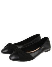 Twist Ballerina Flat Shoes, Black (BLACK), large
