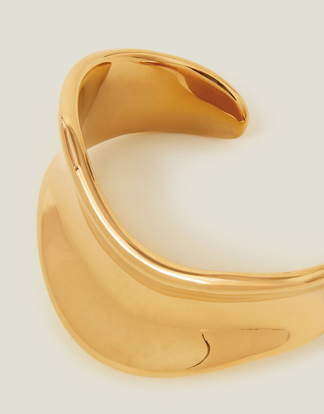 14ct Gold-Plated Stainless Steel Molten Cuff Bracelet, , large