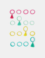 16-Pack Girls Tassel Hair Bands, , large
