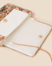 Tile Print Hand-Embellished Clutch Bag, , large