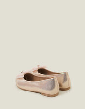 Glitter Bow Ballerina Flats, Gold (GOLD), large