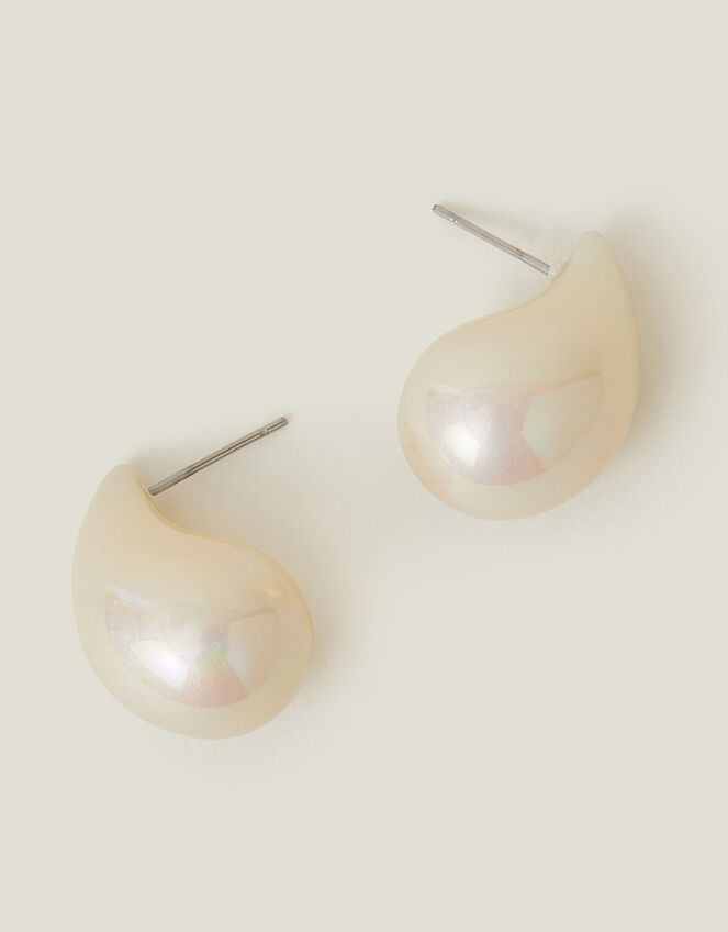 Pearly Curve Teardrop Earrings, , large