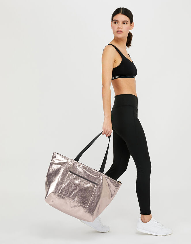Metallic Packable Gym Bag, , large