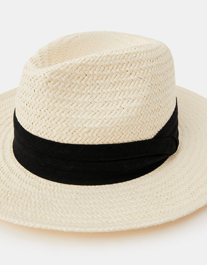 Louise Straw Fedora Hat, , large