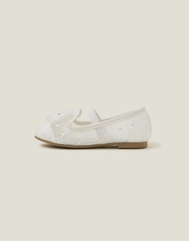 Wavlynn Vogue Silver Bow Flats for Girls with Glittery Upper and Secure Mary Jane Strap main image 0