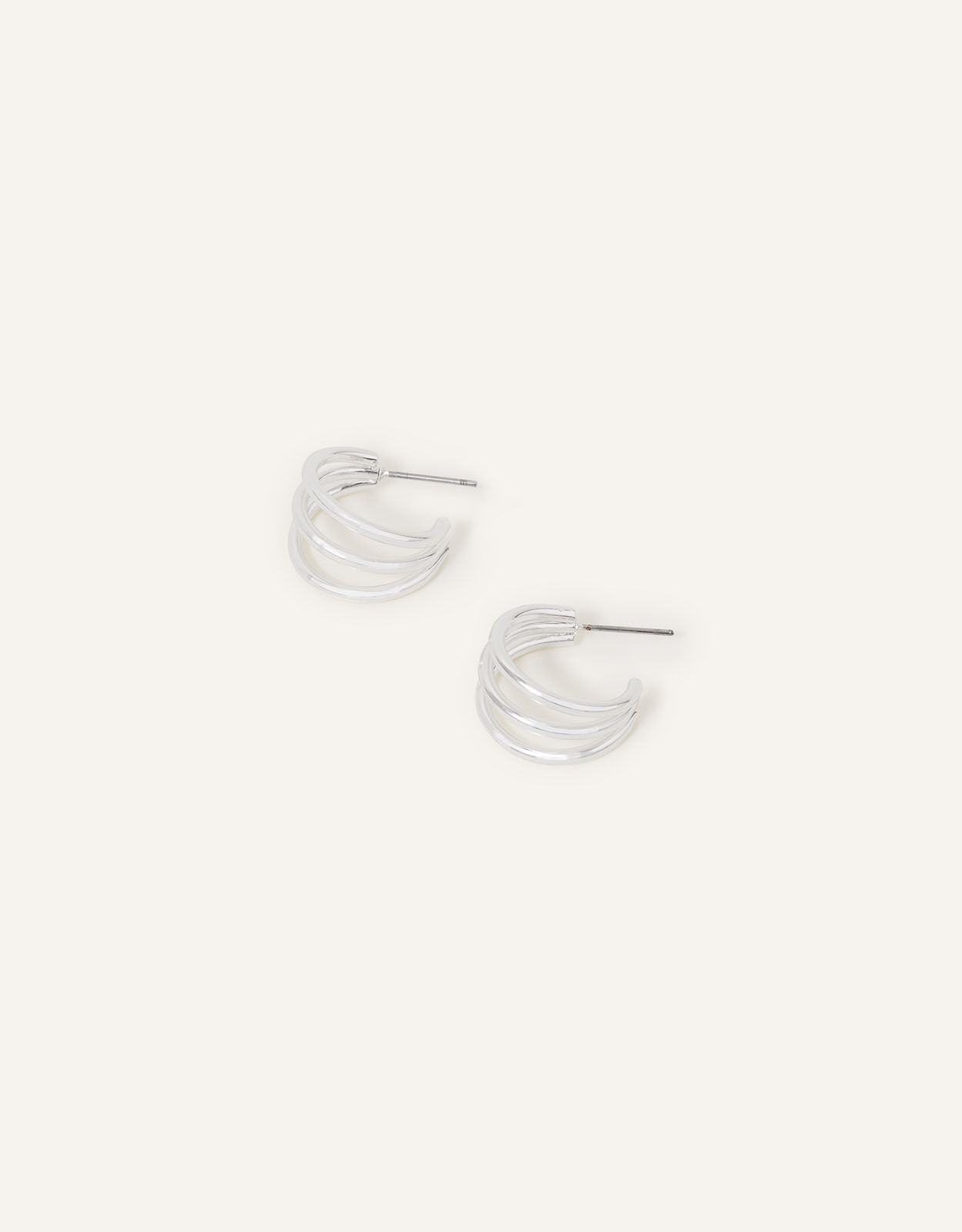 Sterling silver triple hoop earrings sales