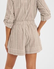 Stripe Beach Shorts, Brown (BROWN), large