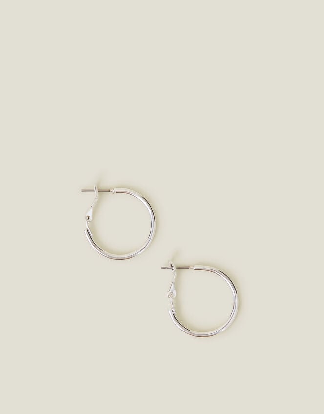 Small Simple Hoops, Silver (SILVER), large