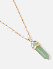 Stone Pendant Necklace, Green (GREEN), large