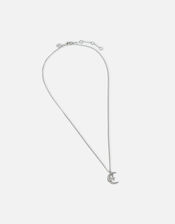 Platinum-Plated Celestial Moon Pendant Necklace, , large