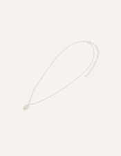 Sterling Silver-Plated Pearl Drop Necklace, , large
