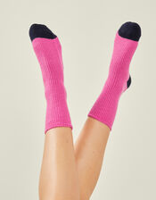 Cosy Rib Knit Socks, Pink (PINK), large