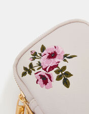 Floral Embroidered Phone Bag, , large