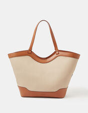Two Tone Canvas Tote Bag, , large