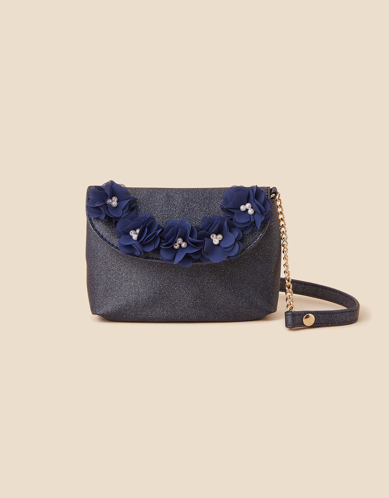 Girls Embellished Flower Cross Body Bag