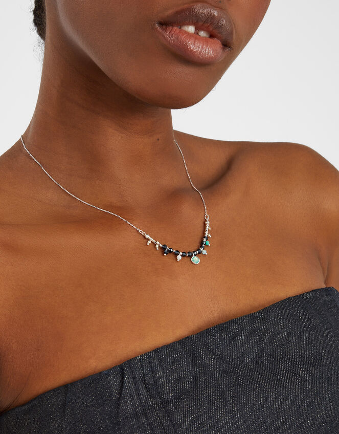 Sterling Silver-Plated Beaded Necklace , , large