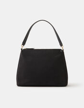 Large Slouchy Suedette Handbag, Black (BLACK), large