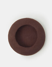 Wool Beret, Brown (CHOCOLATE), large