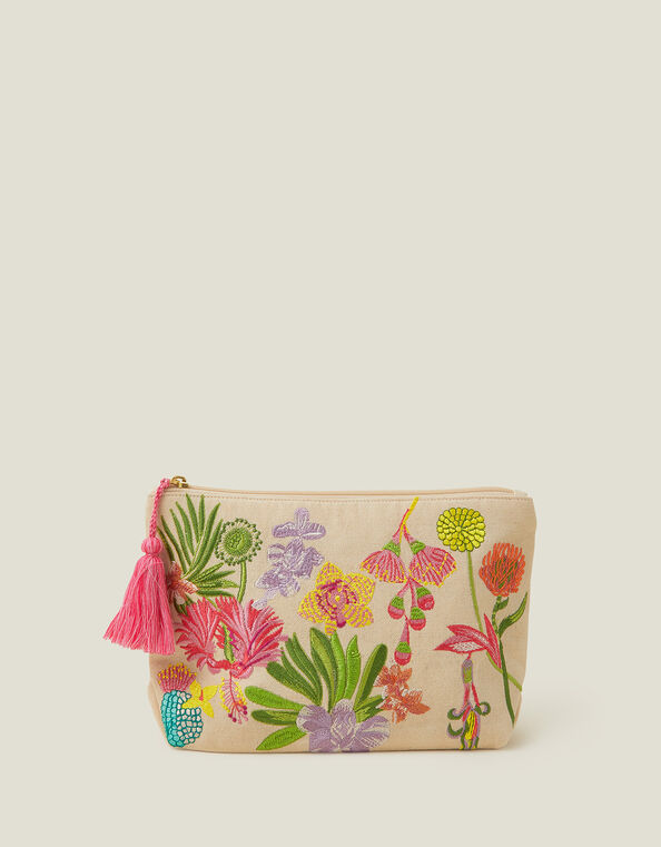 Floral Canvas Washbag, , large