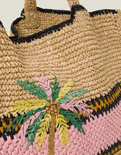 Palm Raffia Shopper Bag, , large