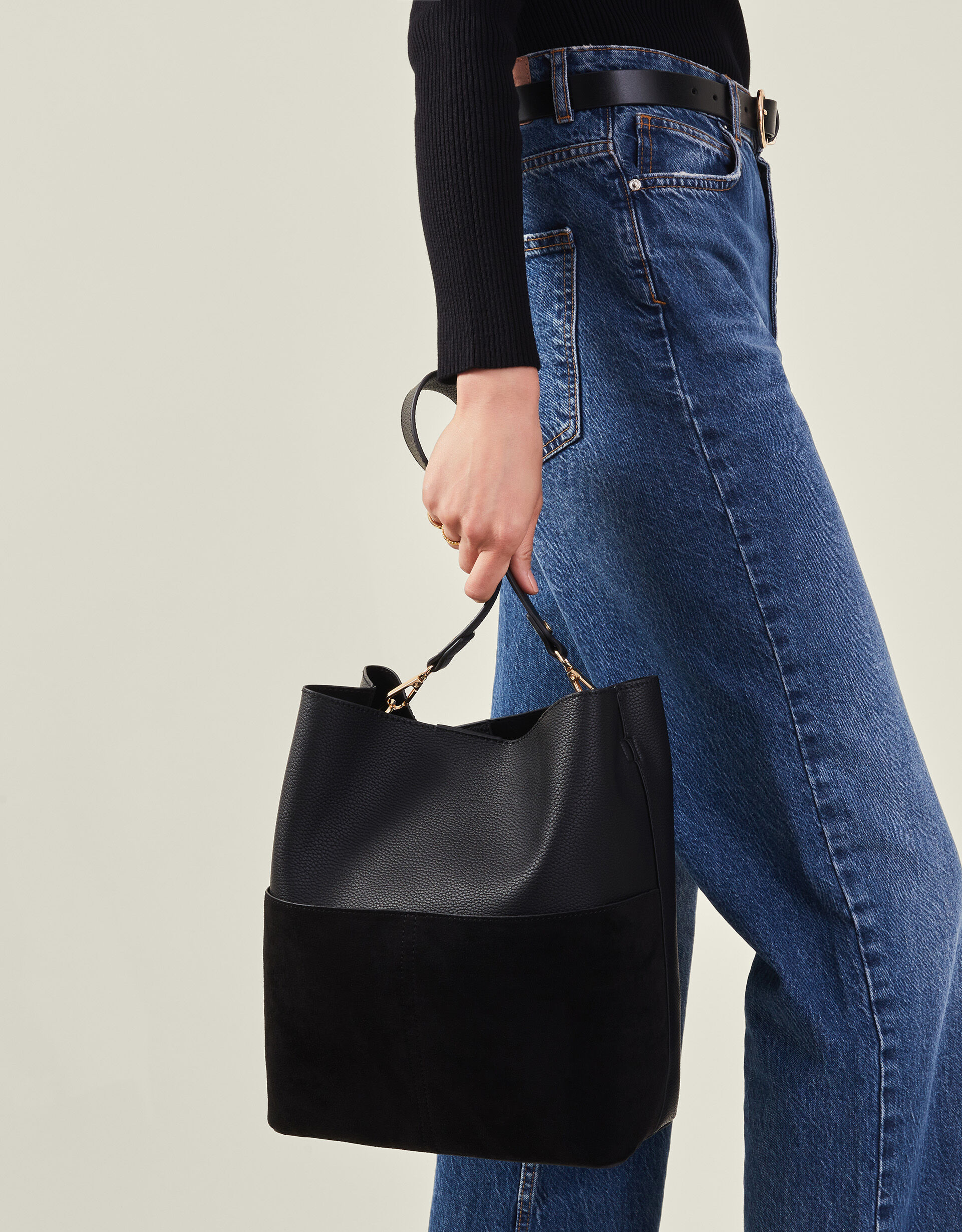 Bucket Shoulder Bag Black New In Accessorize UK