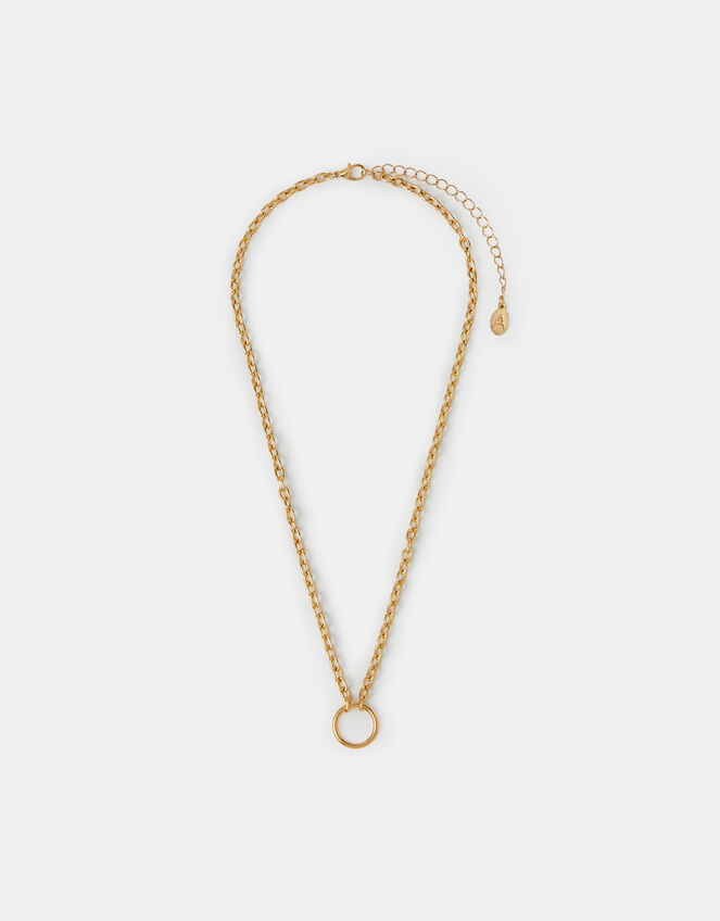 Round Pendant Chain Necklace, , large