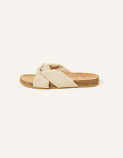Knotted Footbed Sandals, Natural (NATURAL), large