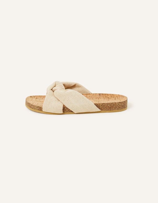 Knotted Footbed Sandals, Natural (NATURAL), large