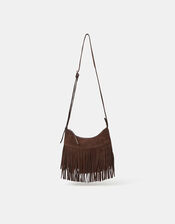 Fringe Suede Crossbody Bag, Brown (CHOCOLATE), large