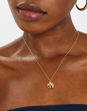 14ct Gold-Plated Elephant Pendant Necklace , , large