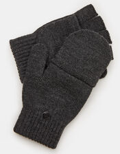 Plain Capped Gloves, Grey (GREY), large