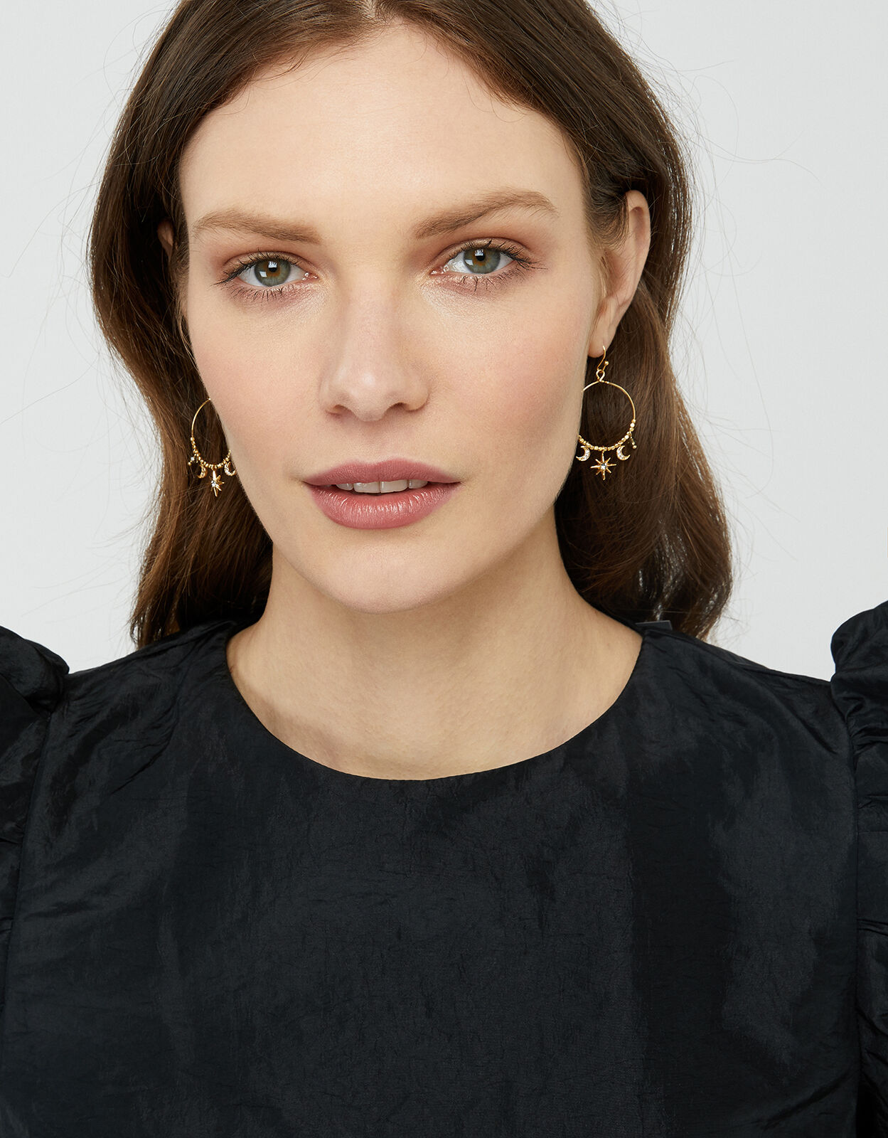 Swarovski moon sale hoop earrings