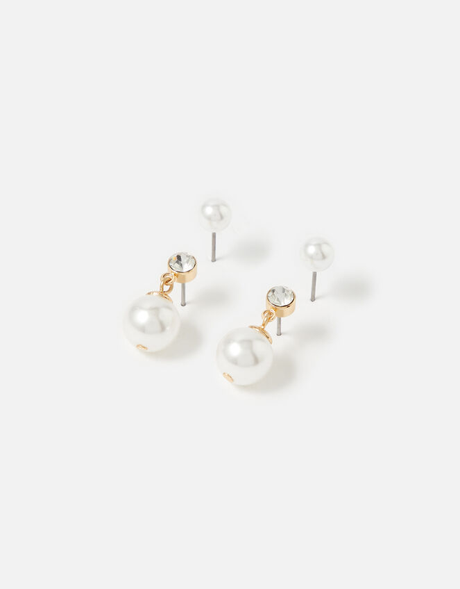 Berry Blush Pearl Drop Stud Set of Two, , large