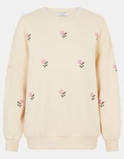 Floral Embroidered Jumper, Ivory (IVORY), large