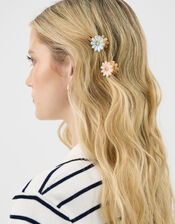 4-Pack Mini Gemstone Flower Claw Clips, , large