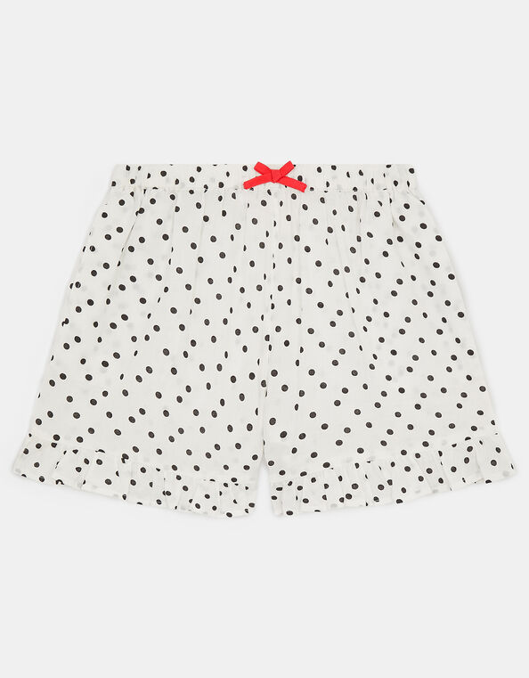Girls Polka Dot Shorts, White (WHITE), large