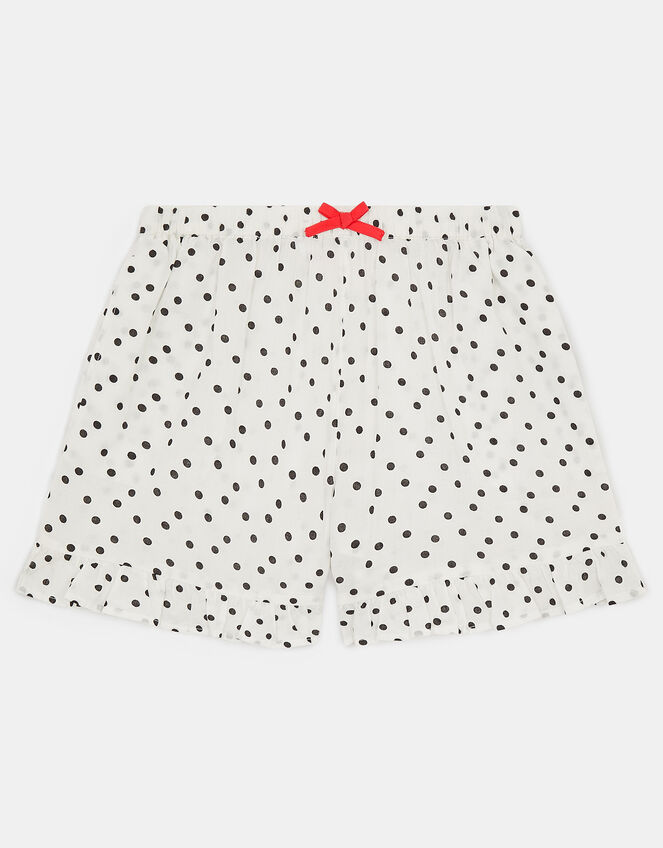 Girls Polka Dot Shorts, White (WHITE), large