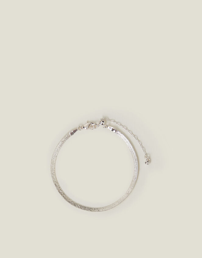 Sterling Silver-Plated Omega Chain Bracelet, , large