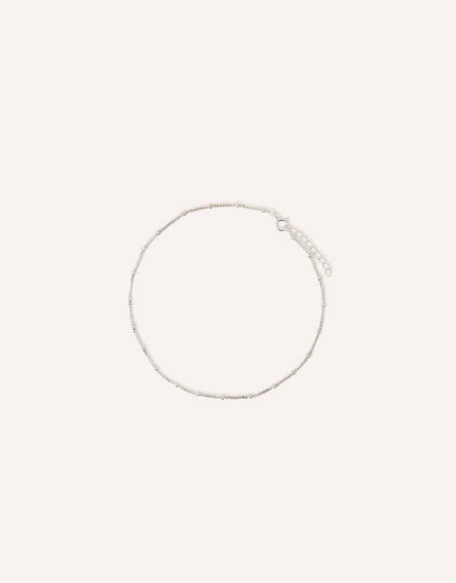 Sterling Silver Bobble Chain Anklet, , large