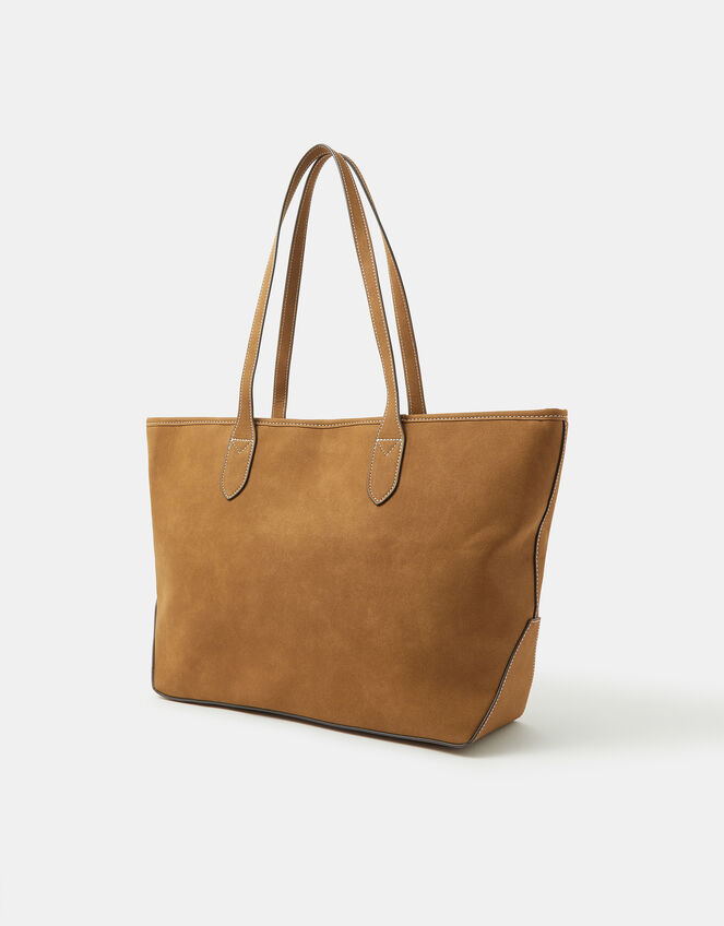 Faux Suede Tote Bag, , large