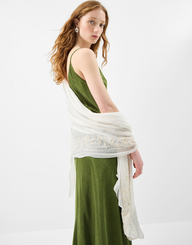 Lightweight Embroidered Scarf, , large