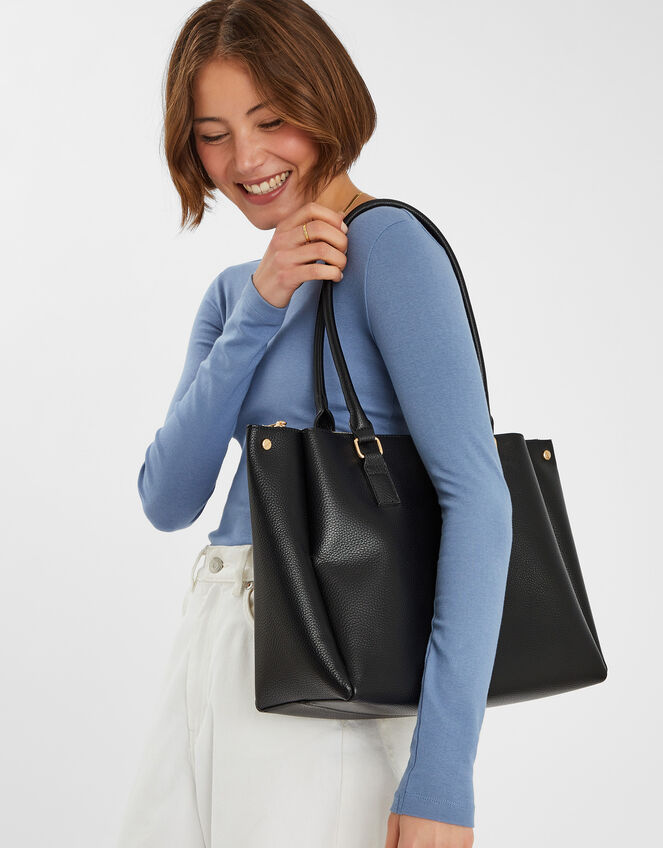 Triple Compartment Shoulder Bag, , large