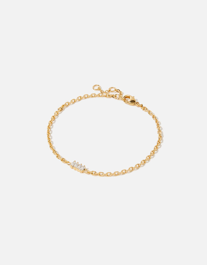 Gold-Plated Sparkle Baguette Bracelet, , large