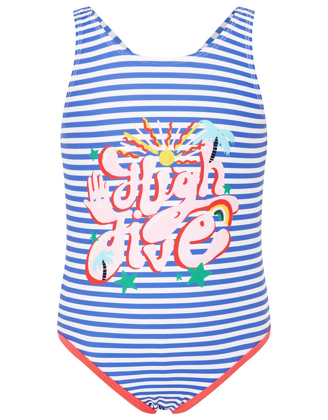 Stripe High Five Swimsuit, Multi (BRIGHTS-MULTI), large