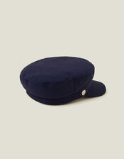 Canvas Baker Boy Hat, Blue (NAVY), large