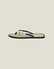 Shell Seagrass Flip Flops, Blue (NAVY), large