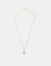 Diamant&eacute; Starfish Pendant Necklace, Gold (GOLD), large
