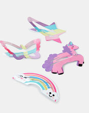 4-Pack Girls Magical Character Hair Clips, , large