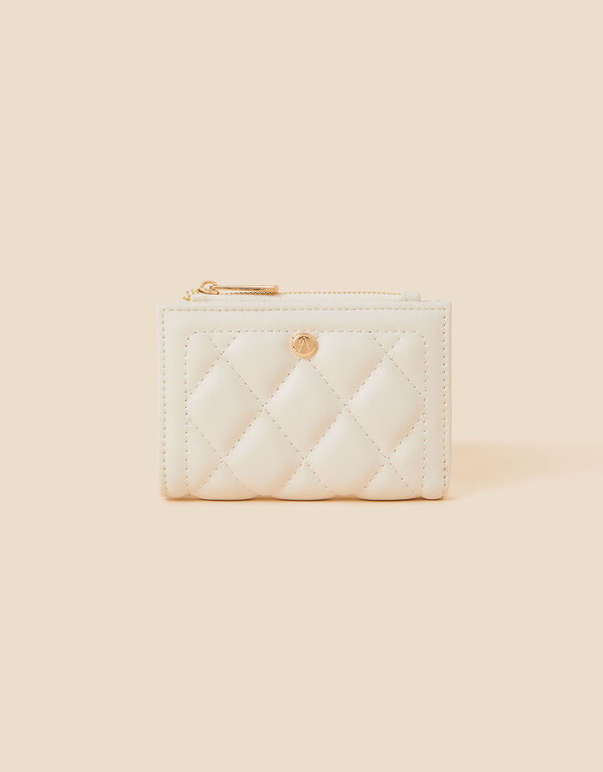 Quilted Zip Purse, Cream (CREAM), large