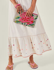 Hand Beaded Rose Clutch, , large